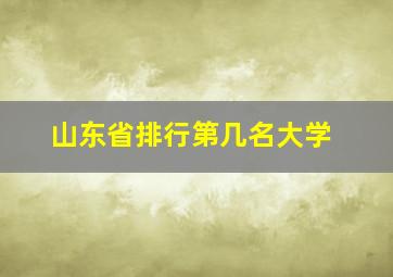 山东省排行第几名大学