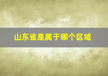 山东省是属于哪个区域