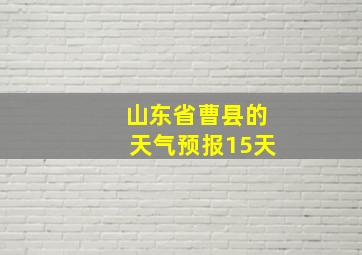 山东省曹县的天气预报15天