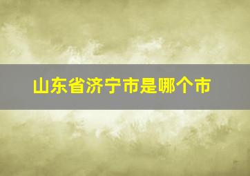 山东省济宁市是哪个市