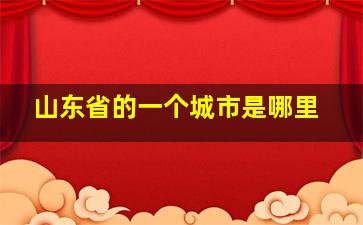 山东省的一个城市是哪里