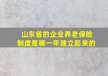 山东省的企业养老保险制度是哪一年建立起来的