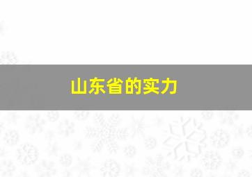 山东省的实力