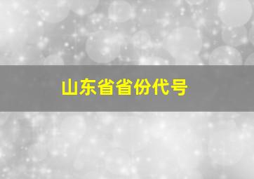 山东省省份代号