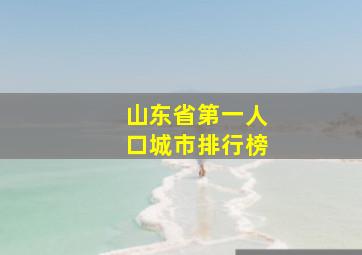 山东省第一人口城市排行榜