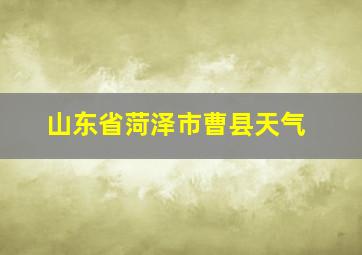 山东省菏泽市曹县天气