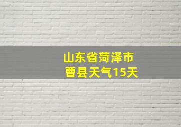 山东省菏泽市曹县天气15天