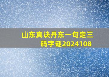 山东真诀丹东一句定三码字谜2024108