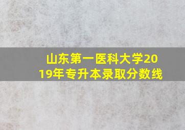 山东第一医科大学2019年专升本录取分数线