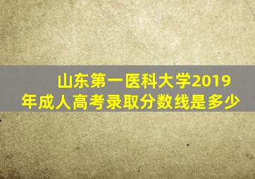 山东第一医科大学2019年成人高考录取分数线是多少