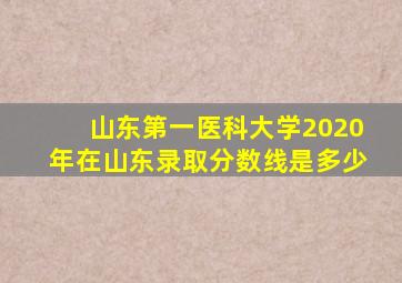 山东第一医科大学2020年在山东录取分数线是多少