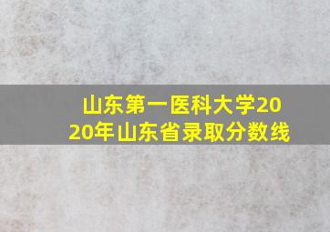 山东第一医科大学2020年山东省录取分数线