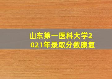 山东第一医科大学2021年录取分数康复