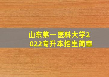 山东第一医科大学2022专升本招生简章