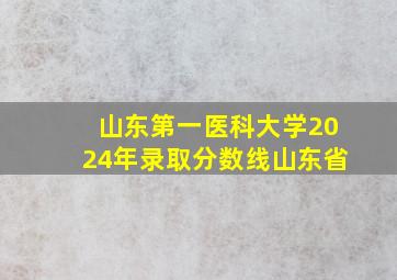 山东第一医科大学2024年录取分数线山东省