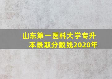 山东第一医科大学专升本录取分数线2020年