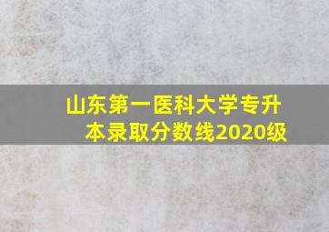 山东第一医科大学专升本录取分数线2020级