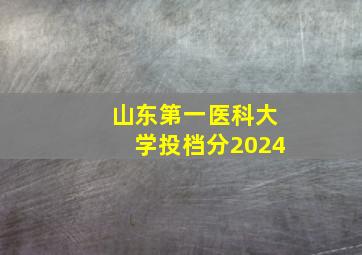 山东第一医科大学投档分2024