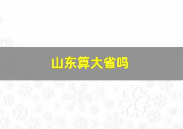 山东算大省吗