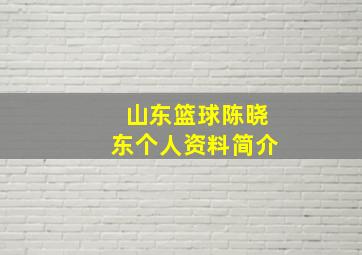 山东篮球陈晓东个人资料简介