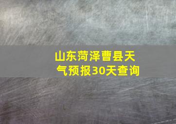 山东菏泽曹县天气预报30天查询