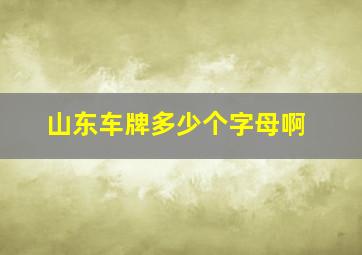 山东车牌多少个字母啊