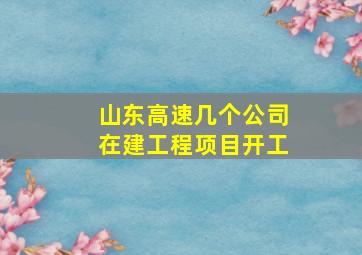 山东高速几个公司在建工程项目开工