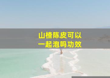 山楂陈皮可以一起泡吗功效