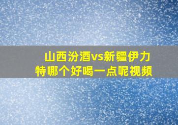 山西汾酒vs新疆伊力特哪个好喝一点呢视频