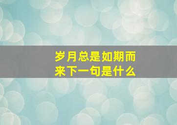 岁月总是如期而来下一句是什么