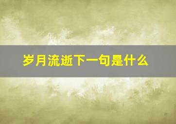 岁月流逝下一句是什么