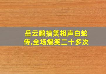 岳云鹏搞笑相声白蛇传,全场爆笑二十多次