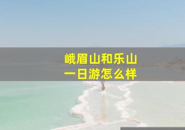 峨眉山和乐山一日游怎么样