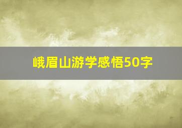 峨眉山游学感悟50字