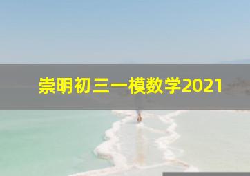 崇明初三一模数学2021