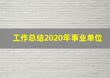 工作总结2020年事业单位