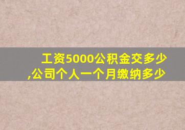 工资5000公积金交多少,公司个人一个月缴纳多少