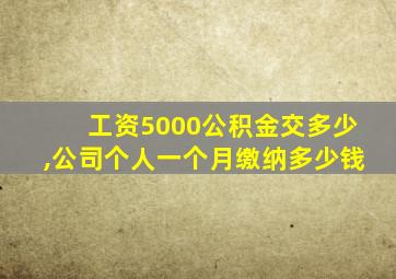 工资5000公积金交多少,公司个人一个月缴纳多少钱