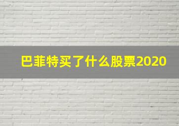 巴菲特买了什么股票2020