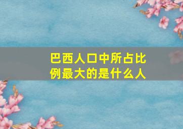 巴西人口中所占比例最大的是什么人