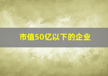 市值50亿以下的企业