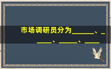 市场调研员分为______、_____、_____、_____四个层级