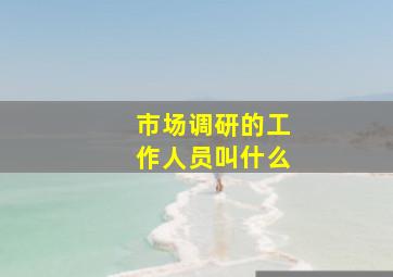 市场调研的工作人员叫什么