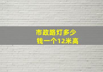 市政路灯多少钱一个12米高