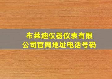 布莱迪仪器仪表有限公司官网地址电话号码