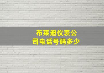 布莱迪仪表公司电话号码多少