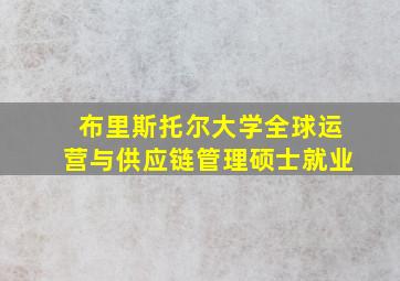 布里斯托尔大学全球运营与供应链管理硕士就业