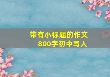 带有小标题的作文800字初中写人