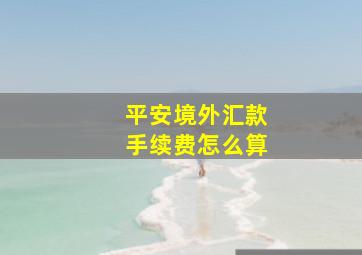 平安境外汇款手续费怎么算