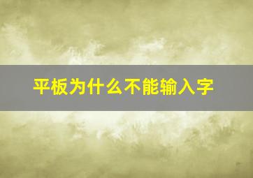 平板为什么不能输入字